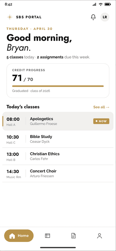 SBS Student app on Android