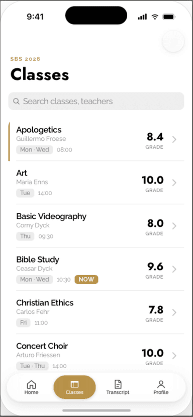 SBS Student app on iPhone